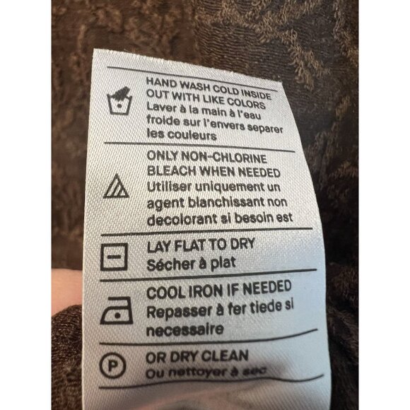 Vince Jacquard Crewneck Lace Top Large Brown Wool Blend Long Sleeve Fitted NWT - Picture 8 of 8